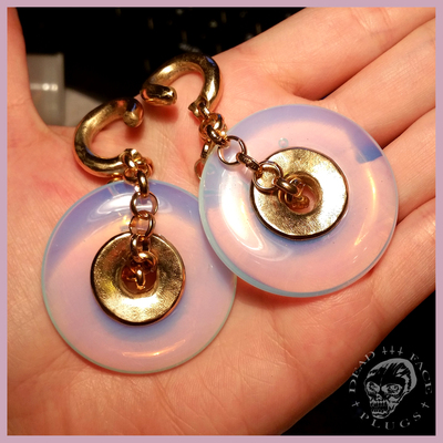 Opalite Donut Ear Weights for Stretched Ears