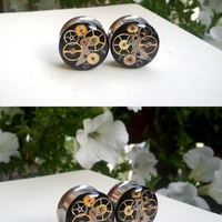 Classic Steampunk Watch Parts Plugs for Stretched Ears - Thumbnail 1