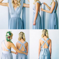 Convertible bridesmaid dress, long bridesmaid dress, jersey bridesmaid dress, popular bridesmaid dress, cheap bridesmaid dress, PD15340 - Thumbnail 1