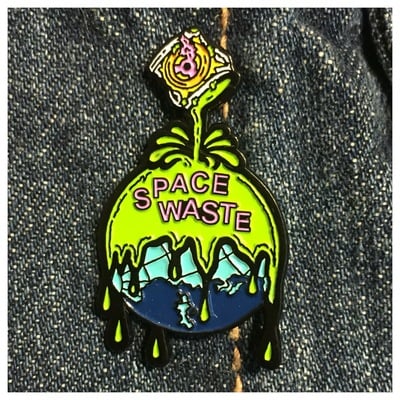 Over the earth enamel pin sw011