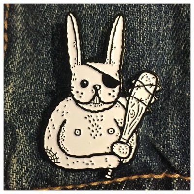 Barb Wire Bunny Enamel Pin 017