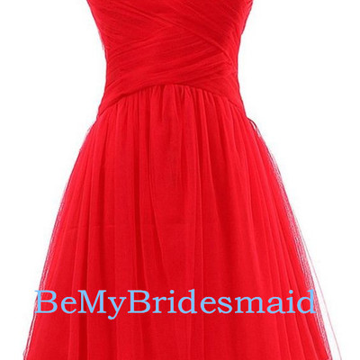 Adorable red sweetheart tulle homecoming dresses, red short prom dresses, red party dresses