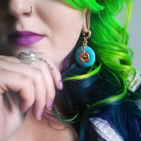 Tuquoise Howlite Stone Donut Ear Weights for Stretched Ears - Thumbnail 2