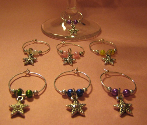 Star Wine Glass Charm Set