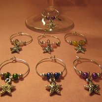 Star Wine Glass Charm Set