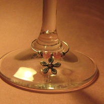 Flower Wine Glass Charm Set