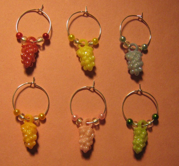 Grape Wine Glass Charm Set