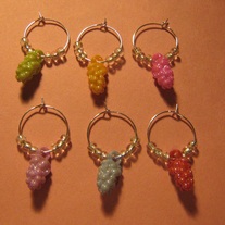 Grape Wine Glass Charm Set