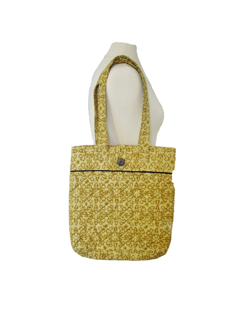 Gold Damask Tote