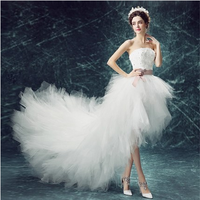  White A-line high-low sweetheart prom dress,homecoming dress, - Thumbnail 1