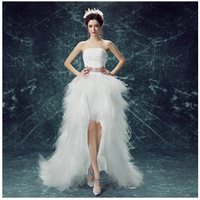  White A-line high-low sweetheart prom dress,homecoming dress, - Thumbnail 2