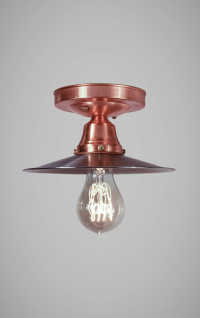 Copper Flushmount Ceiling Light - Vintage Industrial Steampunk Ceiling Lamp - Cafe Bar Library Kitchen Bathroom Light