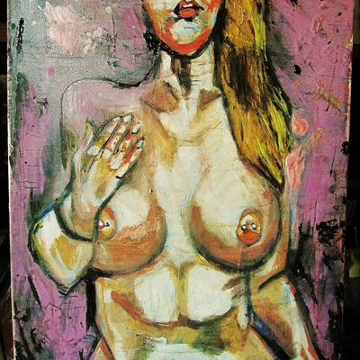 Ashe in the wind.  a ryan lowrie painting.