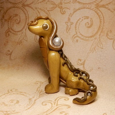 Shiny brown and pearl dragon