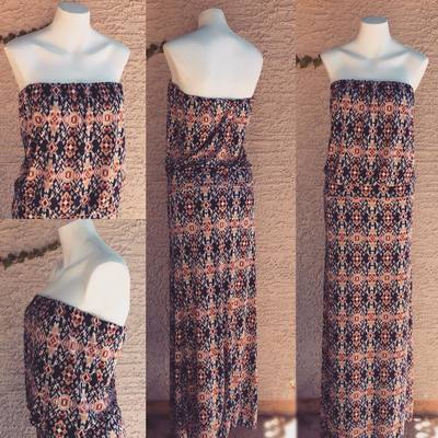 Strapless Drop Waist Maxi Dress