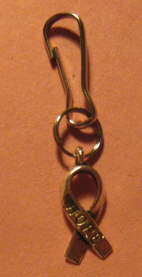 Hope Ribbon Zipper Pull