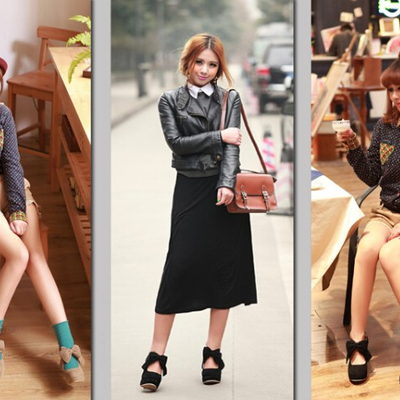 Japanese sweet bowknot heels