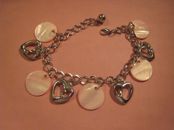 Pink Shell Charm Bracelet