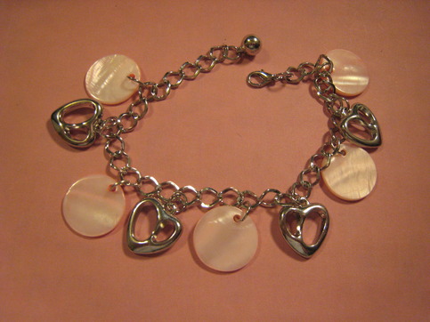 Pink Shell Charm Bracelet