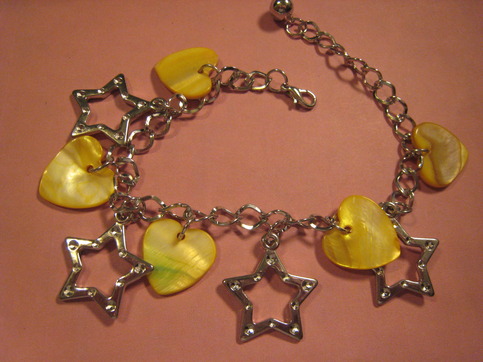Yellow Shell Charm Bracelet