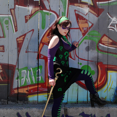 Female riddler graffiti cosplay 11x17 print