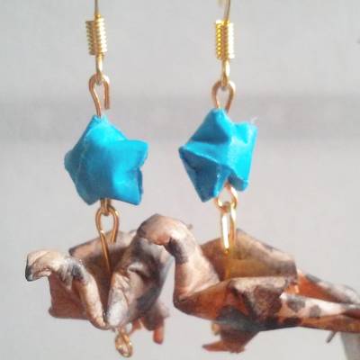 Origami dove earrings: mourning
