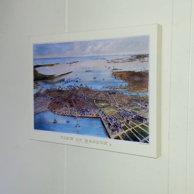 Canvas gallery wrap of any map listed in our shop, giclée, framed canvas print