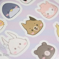 Kawaii Animals Sticker Sheet - Thumbnail 2