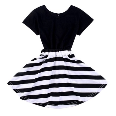 Black and white baby doll tee/circle skirt set 