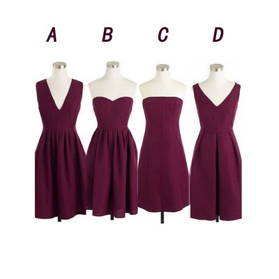 Maroon bridesmaid dresses, short bridesmaid dresses, cheap bridesmaid dresses, chiffon bridesmaid dresses, custom bridesmaid dresses,bd1607017