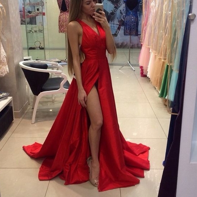 Red off shoulder prom dresses, simple prom dresses, elegant prom dresses, prom dresses,bd1607021