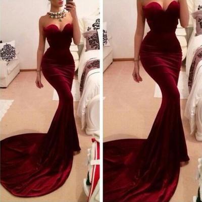 Red mermaid prom dresses, mermaid prom dresses, sexy prom dresses, long prom dresses,bd1607022