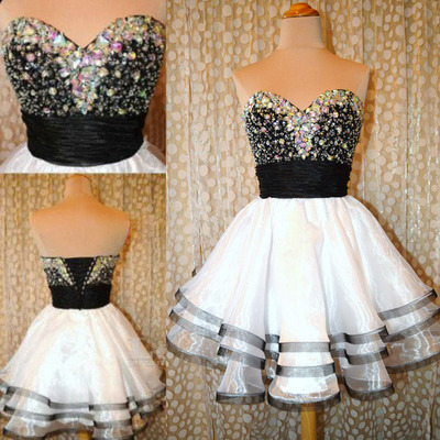 Short homecoming dress, white prom dress, lace up homecoming dress, gorgeous prom dress, black homecoming dress, junior homecoming dress,bd1607044