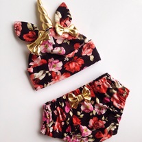 Unicorn Hat & Bloomers Set- Floral 