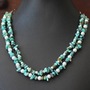 Turquoise Chips on Silver Cresents with Pearls-1