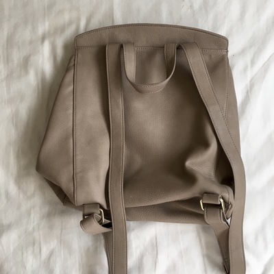 Taupe faux leather backpack