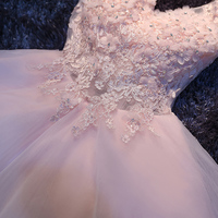 Pink  A-line V-neck sequins lace short prom dress,homecoming dress,party dress - Thumbnail 1