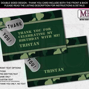 Army, Camo Thank You Card - Thumbnail 1