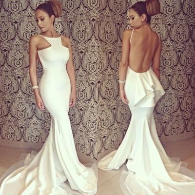 Long prom dress, white prom dress, backless prom dress, sexy prom dresses, mermaid prom dress, cheap prom dress,bd1607068
