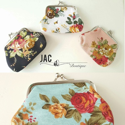 Rose Pattern Coin Purses - Coin Pouch - little coin wallet - small purse