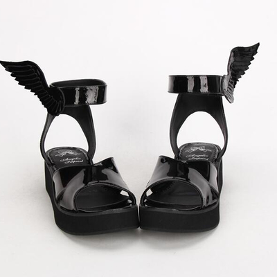 Punk wings black sandals