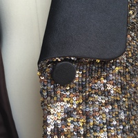 3.1 PHILLIP LIM Gold Multi-Color Sequin & Black Silk Tuxedo Jacket - Thumbnail 2