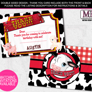 Farm animals thank you card - Thumbnail 2