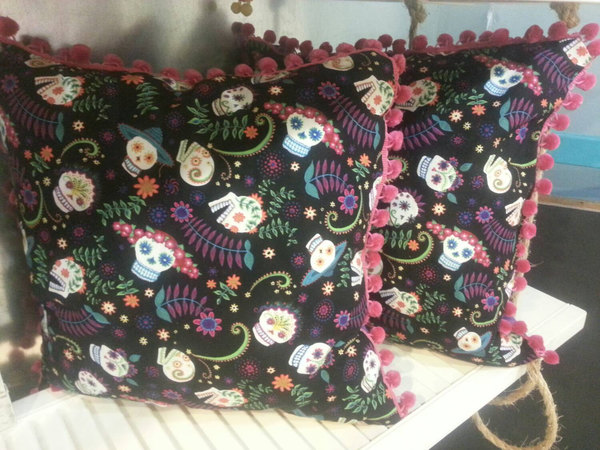 Purple Sugar Skull, dia de los muertos decrative pillow