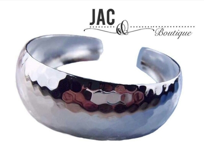 Silver Hammered Cuff