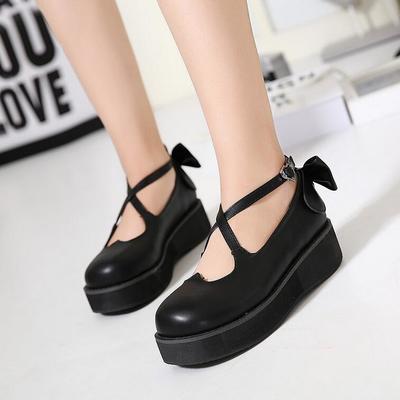 35-39 heart bowknot platform shoes