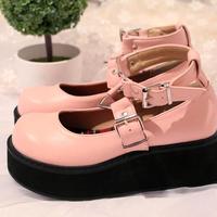 Japanese Harajuku Heart Strap Platform Shoes - Thumbnail 3