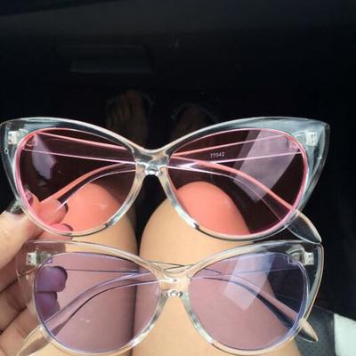 Retro cat eyes transparent sunglasses - Thumbnail 5