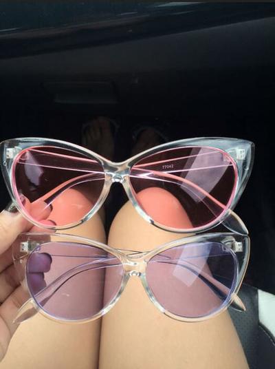 Retro Cat Eyes Transparent Sunglasses