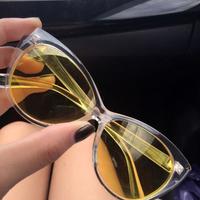Retro Cat Eyes Transparent Sunglasses - Thumbnail 1